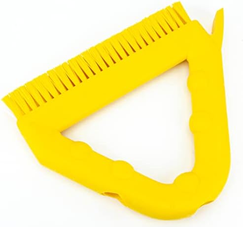 SPARTA Plastic Commercial Grout Brush, Triangle-Shaped Scrub Brush with Scraper and Two Threaded Holes for Attaching Handle (Sold Separately), 9 x 7 x 7 Inches, Yellow - Image 3