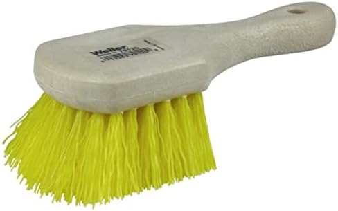 Weiler 79120 8" Utility Scrub Brush, Yellow Polypropylene Fill, Short Handle, Foam Block (Pack of 12) by WeilerAbrasives