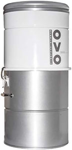 OVO Large and Powerful Central Vacuum System, 700 Airwatts Hybrid Filtration (with or Without Disposable Bags), Covers up to 7500 sq.ft, 6.6 Gal / 25L Bottom Load Rolled Steel Canister by OVOcentralvacuum