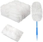 Vesici 50 Pcs Duster Refills Compatible with Swiffer Dusters Bulk Disposable Replacement Thickened with 1 Handle Heavy Duty for Cleaning, Office (White) by Vesici
