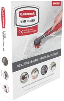 Rubbermaid Reveal Power Scrubber 5-Piece Kit, Cordless Electric Battery Powered Spin Scrub Brush, Water Resistant, for Home/Kitchen/Bathroom/Grout/Tile/Shower/Tub - Image 2
