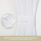 MIULEE White 54 W x 20 L French Door Short Sheer Curtains - Image 3