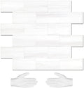 STICKGOO 20-Sheet Subway Tile Peel and Stick Backsplash, Seamless Design Matte Dolomite Kitchen Backsplash Wall Tiles, PVC Stick on Backsplash for Kitchen, Bathroom, RV, Fireplace by STICKGOO