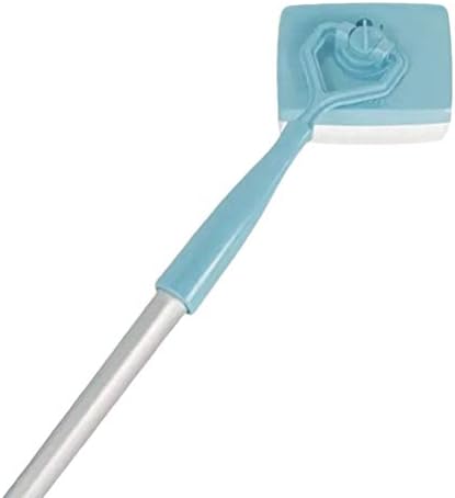 Fdit Telescopic Handle Cleaning Brush with Ergonomic Grip and Microfiber Pad for Home Restaurant Hotel Cleaning, 53 Inch Extendable (Sky-Blue) - Image 2