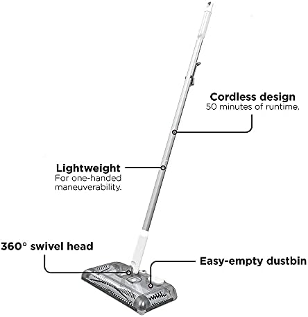 BLACK+DECKER Carpet Sweeper 50 Minute Lithium Floor Sweeper, Multi-Surface Use, Easy One Hand Cleaning, Self Standing, Charger Included (HFS115J10) - Image 3