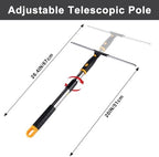 14" Window Cleaning Tool, All-Purpose Extendable Window Squeegee with 2 Blades and Stainless Steel Pole, Shower Squeegee for Glass Doors,Shower Doors, Windows, Bathroom and Car Windshields - Image 2