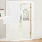 RYB HOME French Door Curtains for Door Window, No Drill, Faux Linen by RYBHOME