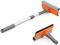 eazer Professional Window Squeegee, 2-in-1 Rotatable Squeegee for Window Cleaning Kit, Window Cleaner Tool, Window Washing Equipment Kit with Extension Pole for Shower/Windshield - 2 Head by Eazer