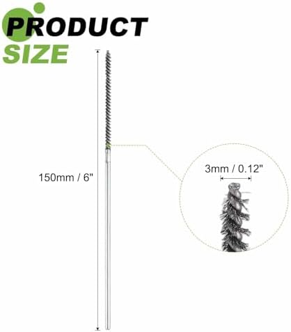 HARFINGTON 6pcs Wire Bore Brush Set 6 Inch Length 1/8 Inch Shank Stainless Steel Bristles Cleaning Brush for Clean Car Part Tube Kitchen Garage - Image 2