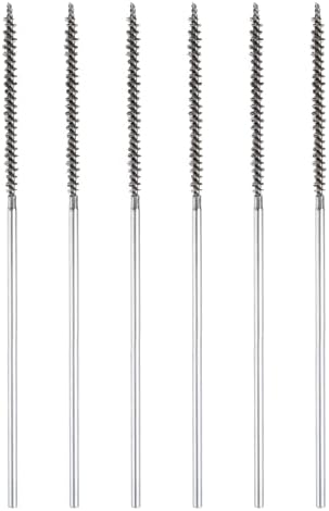 HARFINGTON 6pcs Wire Bore Brush Set 6 Inch Length 3/16 Inch Shank Stainless Steel Bristles Cleaning Brush for Clean Car Part Tube Kitchen Garage by HARFINGTON