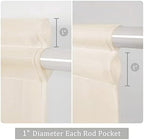 MIULEE Cream Beige 25 x 72 Inches Sidelight Sheer Curtains for French Door - Image 2