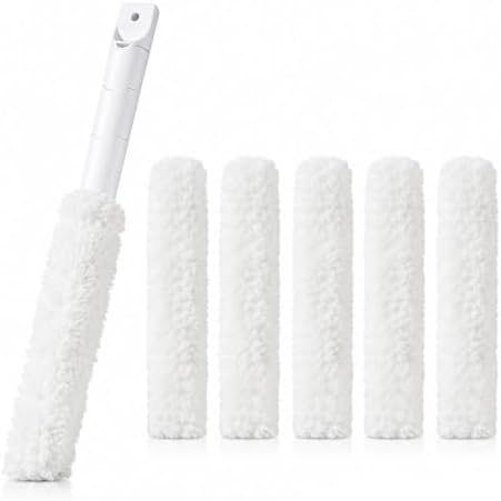 5-in-1 Window Blind Duster with 2 Microfiber Sleeves, Detail Cleaning Brush for Air Conditioner Vent, Shutter, Fan Blade, Keyboard, Nozzle by CleanHomeHappyLife