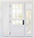 RYB HOME Faux Linen Side Door Curtain - Privacy Window Curtains for Patio French Door Front Door Sidelight Curtain Tie up Shade, 1 Piece, 12W x 72L Inches, Pure White by RYBHOME