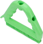 SPARTA Plastic Commercial Grout Brush, Triangle-Shaped Scrub Brush with Scraper and Two Threaded Holes for Attaching Handle (Sold Separately), 9 x 7 x 7 Inches, Lime - Image 2