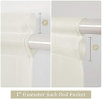 MIULEE Ivory 40 x 72 Inches Sidelight Curtains for French Door Sheer Panels - Image 2