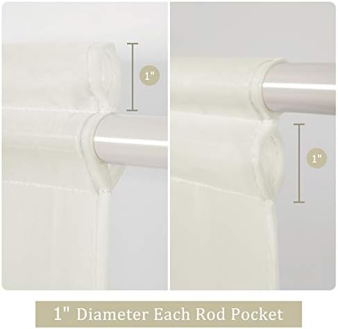 MIULEE Ivory 25 x 72 Inches Sidelight French Door Curtains Set of 2 - Image 2