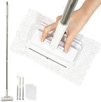 Mini Mop, Hands-Free One-Touch Pad Release, 360° Rotating Head by KZKR