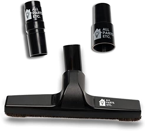 1.25" Vacuum Floor Brush Attachment – 10” Wide Soft Bristles with Two Adapters for 1.375" & 1.5" Compatibility Fits many Shop Vac, Shark, Hoover, Eureka, Dirt Devil, Miele, Oreck, and More by ALLPARTSETC
