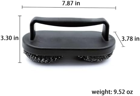 Wire Grill Brush, BBQ Scrub Brush with Double U Handle, Multipurpose Scrub Tool for Cast Iron Skillets Griddles and Oven Racks, Black - Image 2