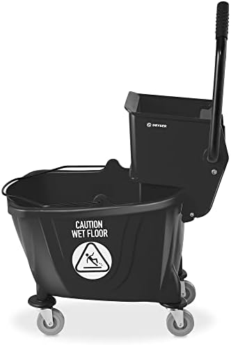 Dryser Commercial Side Press Wringer Combo Mop Bucket, 33 Quart, Black - Image 2