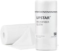 UPSTAR Microfiber Cleaning Cloth, Reusable Paper Towels Rolls, 50 Packs 12x12 inch Cleaning Rags for Washing Dishes, Kitchen, Bathroom, Car, White by UPSTAR