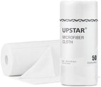 UPSTAR Microfiber Cleaning Cloth, Reusable Paper Towels Rolls, 50 Packs 12x12 inch Cleaning Rags for Washing Dishes, Kitchen, Bathroom, Car, White by UPSTAR