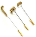 SUNRISE Fryer Brush with Long Handle (Brass, L, Single, and Double Brush) by Unknown
