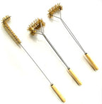 SUNRISE Fryer Brush with Long Handle (Brass, L, Single, and Double Brush) by Unknown