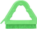 SPARTA Plastic Commercial Grout Brush, Triangle-Shaped Scrub Brush with Scraper and Two Threaded Holes for Attaching Handle (Sold Separately), 9 x 7 x 7 Inches, Lime by SPARTA