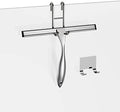 Shower Squeegee and Window Squeegee, Stainless Steel, 100% Streak-Free, Cleaner for Bathroom Showers Glass Doors, Home Mirrors, Car Windows Wiper, Adhesive Holder, Shower Door Hook, 10 Inch, Silver by SSTOOHL