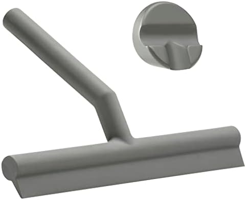 Zone Denmark Effortless Elegance Glass Wiper with Magnetic Holder for Stylish and Convenient Bathroom Maintenance Grey Marl, 6.7"x 8.3"inches by ZoneDenmark