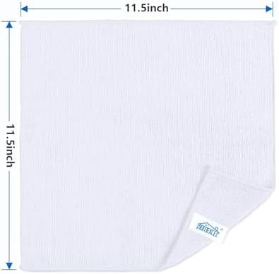 HOMEXCEL White Microfiber Cleaning Cloth 400 Pack, Microfiber Towel for Cars, Lint Free, Scratch-Free, Highly Absorbent, and Cleaning Rags for House, Window and Glass, Cars, TV Screen 11.5 X11.5 inch - Image 2
