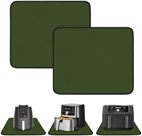 2 PCS Heat Resistant Mats for Countertop Air Fryer, 24x21in, Green by Amerbro