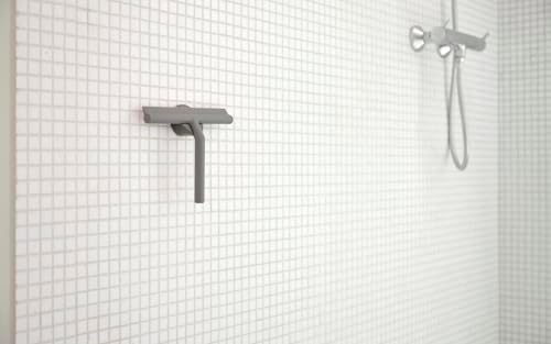 Zone Denmark Effortless Elegance Glass Wiper with Magnetic Holder for Stylish and Convenient Bathroom Maintenance Grey Marl, 6.7"x 8.3"inches - Image 3