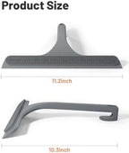 2-in-1 Silicone Shower Squeegee with Hook,Dual-Sided Design with Scraper & Scrub Surface,Rust-Proof Stainless Core,Streak-Free Bathroom Squeegee for Glass Doors,Mirrors,Windows,Car Windshields (Gray) - Image 4