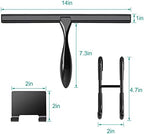 Shower Squeegee for Glass Doors,14-Inch Shower Glass Squeegee, Matte Black Shower Squeegee for Shower Doors,Mirror,Windows, with Shower Door Hook and Adhesive Hook - Image 5