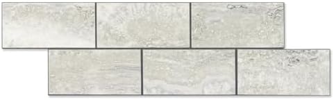 STICKGOO 1/3 Sheet Subway Tile Peel and Stick Backsplash, Beige Stone Texture with Grey Grout Kitchen Backsplash Wall Tile(Only 1/3 Sample) by STICKGOO