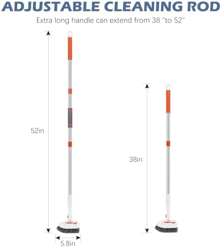 SetSail Floor Scrub Brush, Tile Tub Floor Scrubber, Orange - Image 2