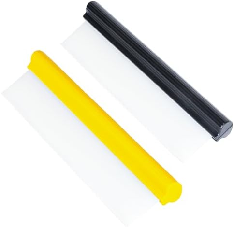 Car Squeegee,12 inch Silicone Squeegee, 2 Pack Automotive Water Wiper for Car Drying,Flexible T-Bar Water Blade for Car,Windshield,Glass,Window,Mirror,Bathroom,Auto Squeegee (Yellow+Black) by CHANHOO