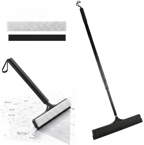 Telescopic 2‑in‑1 Window & Shower Squeegee with Scrubbing Pad by Unknown