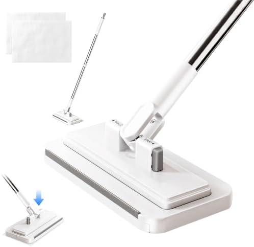 43.3 in Handle, 360° Swivel Floor Mop with 2 Reusable Cloths by Eosraffa