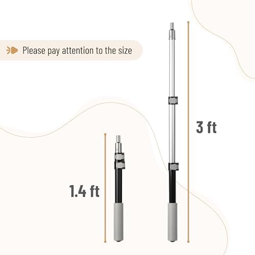 Bates- Telescopic Extension Pole, 3 Ft, Aluminum Alloy, Sturdy Multi-Purpose Extension Pole with Flip-Lock Design for Painting, Dusting and Cleaning - Image 2