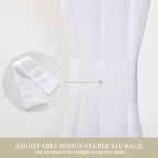 MIULEE White 25 x 72 Inches Sidelight Sheer Curtains for French Door - Image 3