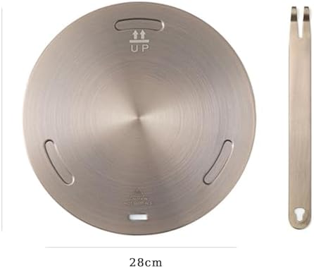 11Inch Heat Diffuser Plates for Gas Electric Stoves, Flygragon Stainless Steel Cooking Induction Adapter Plate for Glass Cooktop, Detachable Handle Induction Cooktop Converter Plate - Image 2