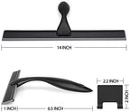 HIWARE All-Purpose Shower Squeegee for Shower Doors, Bathroom, Window and Car Glass - Black, Stainless Steel, 14 Inches - Image 2