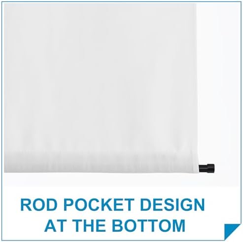 RYB HOME Faux Linen Side Door Curtain - Privacy Window Curtains for Patio French Door Front Door Sidelight Curtain Tie up Shade, 1 Piece, 12W x 72L Inches, Pure White - Image 6