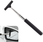 Telescoping Car Rearview Mirror Squeegee, Stainless Steel Extendable Auto Glass Cleaner, Portable Windshield Wiper Tool for Cars, SUVs, Trucks, Windows, and Mirrors (Black) by Unknown