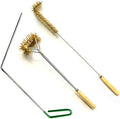 SUNRISE Fryer Brush with Long Handle (Brass, L, Double Brush, and Rubber Handle Cleaning Rod) by Unknown