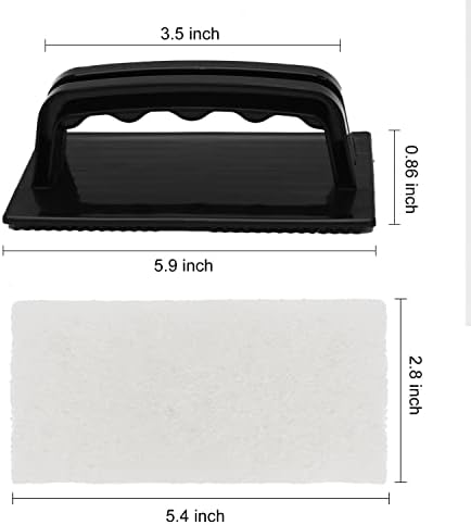 YoleShy Handled Scrubber Set, Non-Scratch Bathroom Scrubbing Pads, Bathtub Scrubber with Handle, Reusable Cleaning Sponge for Shower Tile, Bathtube, Sink, Spas Tubs & Swimming Pool Step - Image 2