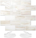 STICKGOO 10-Sheet Subway Tile Peel and Stick Backsplash, Wooden Grain by STICKGOO
